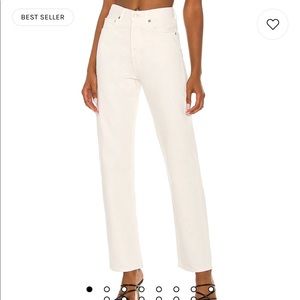 Agolde High Waisted White Jeans